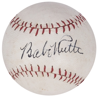 Babe Ruth Single Signed 1934 Chicago Worlds Fair Boys League Baseball (PSA/DNA & Beckett)
